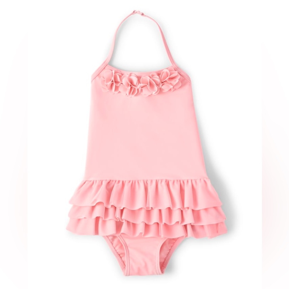 NEW W/ $40 TAG! Gymboree UPF 50+ Girls Size 10 One Piece Swimsuit Pink NWT